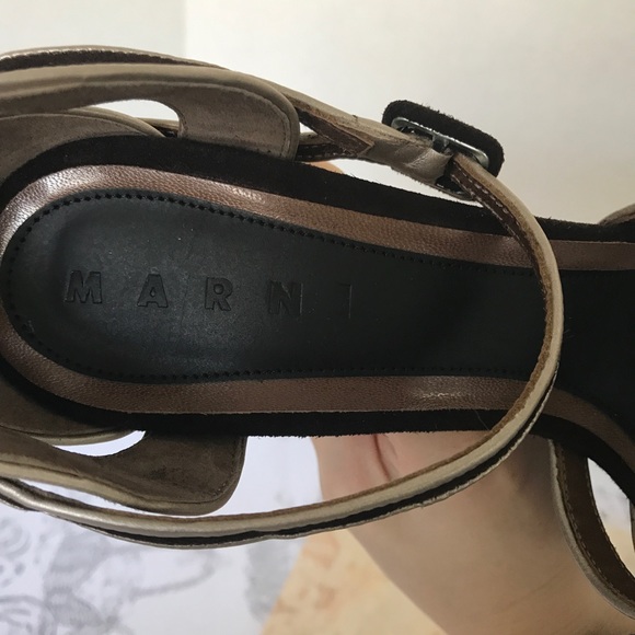 Marni New size 8 Chocolate Suede Sandals Platform - Picture 7 of 8